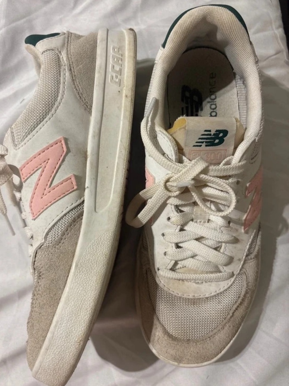 New Balance Women's Beige and Pink Casual Sneakers